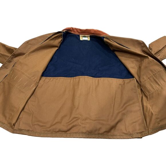 IDEAL Vintage 1983 Canvas Hunting Jacket Size XL Blaze Orange Tan USA Made READ - Picture 9 of 9